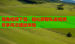 海角视频下载：轻松获取私密视频，尽享高清播放体验