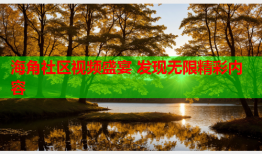 海角社区视频盛宴 发现无限精彩内容