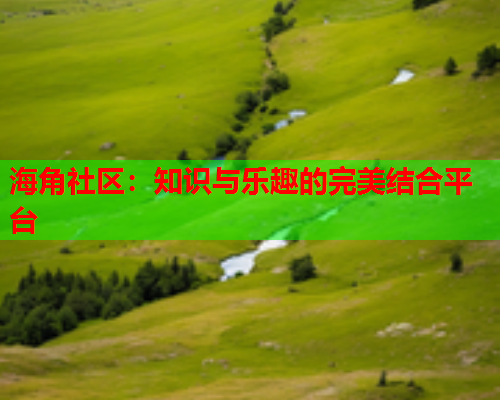 海角社区：知识与乐趣的完美结合平台