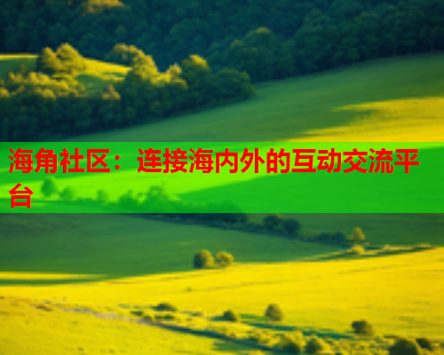 海角社区：连接海内外的互动交流平台